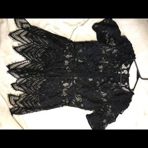 Tarts black lace see through shirt